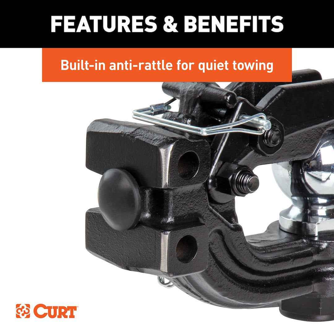 CURT Pintle Hook - 2 in Receiver, 13000 lb – 45907