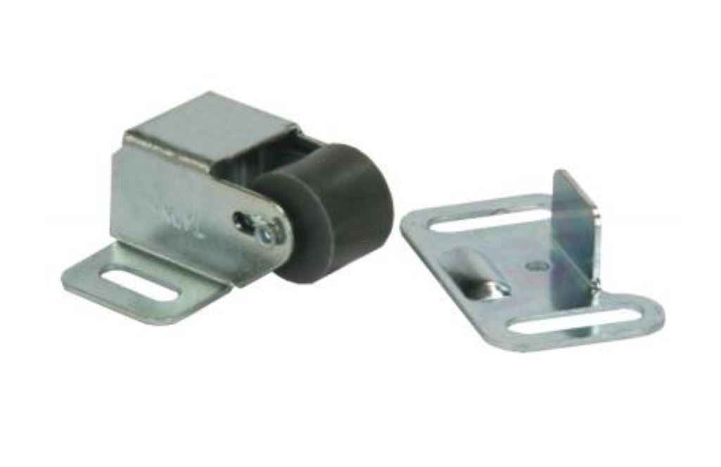 JR Products 70255 Silver Aluminum Roller Cabinet Catches, Pair