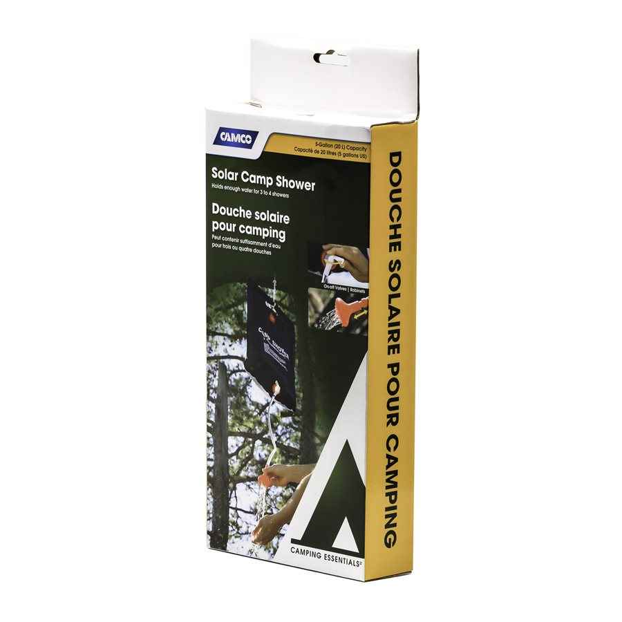 Camco 51368 Solar Camp Shower, 5.28-Gallon Capacity