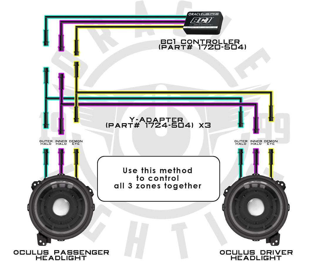 Oracle Lighting 1724-504 ColorSHIFT Headlight Harness Y-Extension