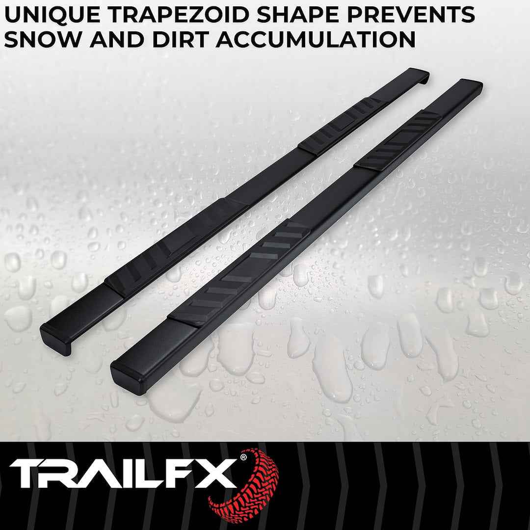 TrailFX 4 in Trapezoidal Nerf Step Bars - Black, 300 lb – A4022B