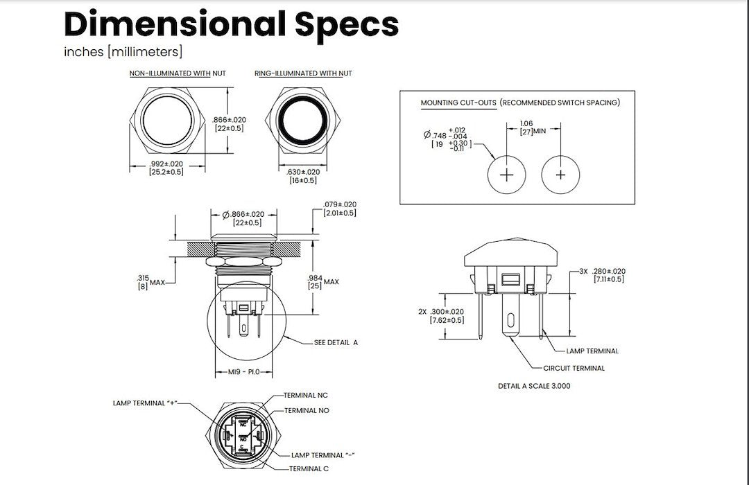 Sierra Marine Av10030b Push Button Switch - image 3