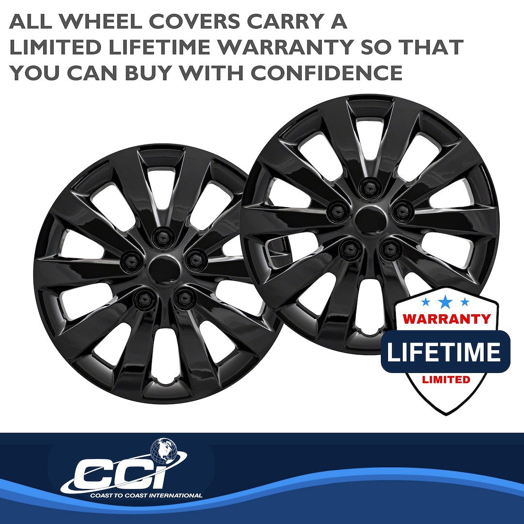 Coast To Coast 52116BLK Sentra 16-Inch Gloss Wheel Trim Set - image 4