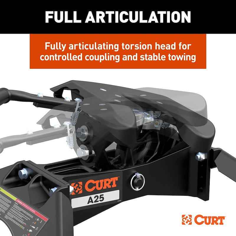 CURT 16057 A25 25K Fifth Wheel Hitch with S25 Slider, OEM Puck System – image 6