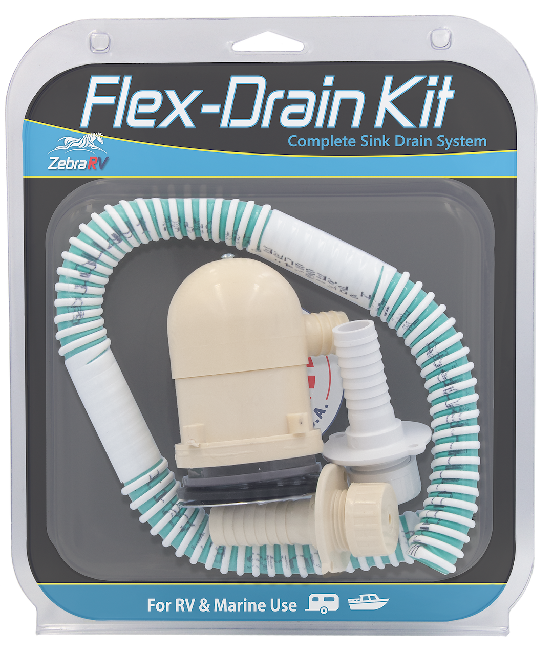 Zebra RV RV & Marine Waste Water Drain - With Flange – RFDK40