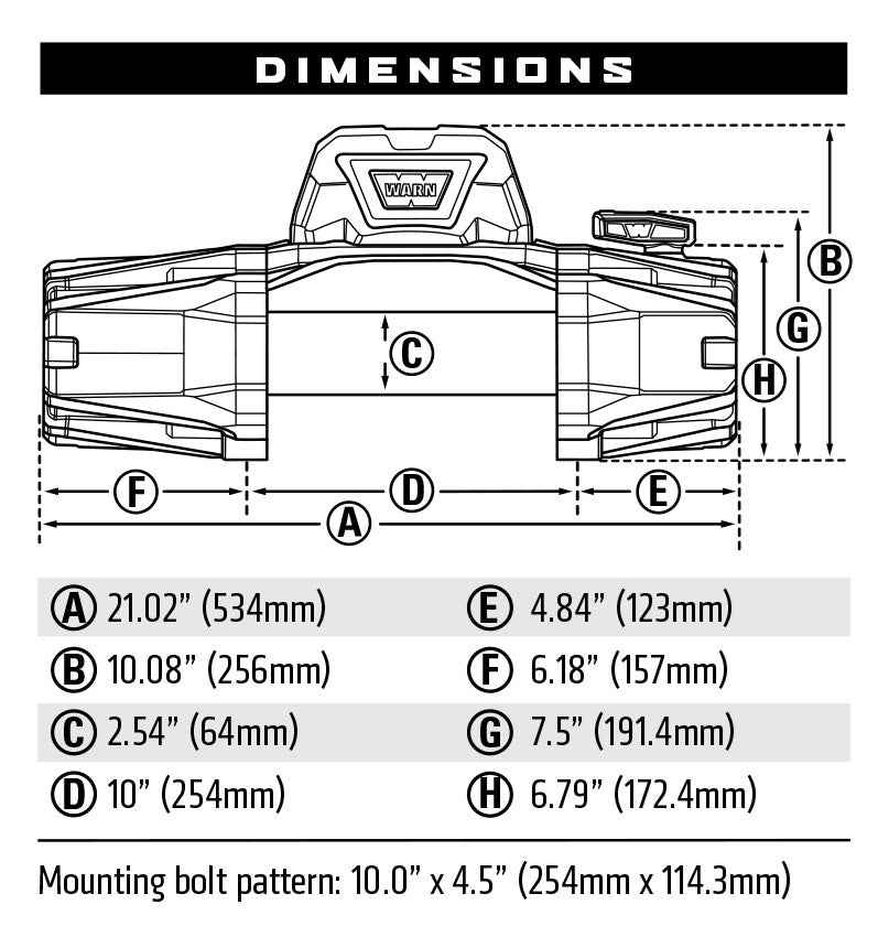 Warn 12V Winch - 10000 lb, Synthetic Line – 103253