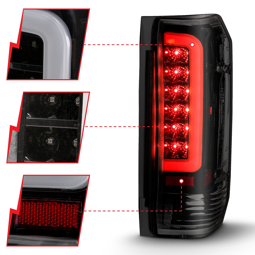ANZO USA 311351 Ford Smoke-Lens LED Tail-Light Pair, Black - image 2
