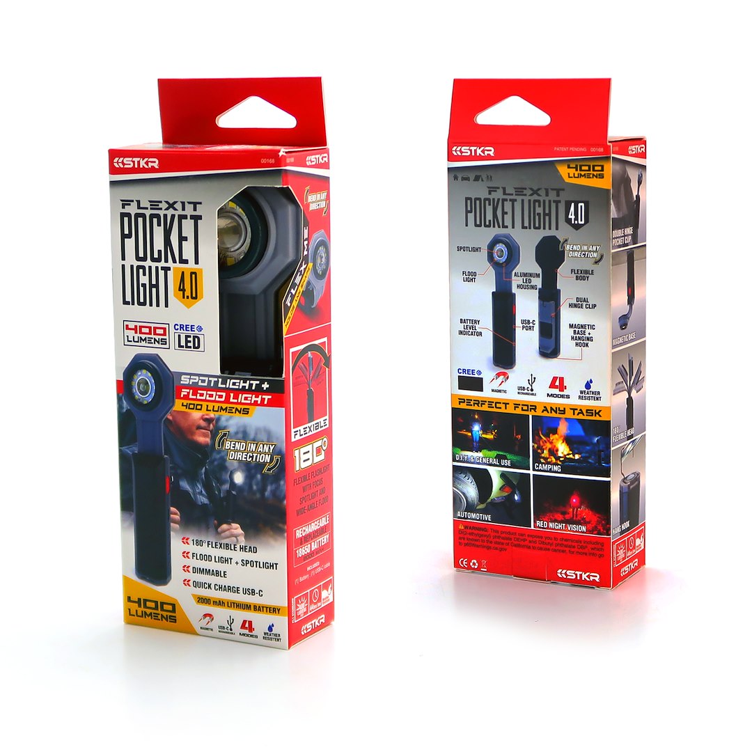 STKR Concepts 00385 FLEXIT Pocket Light 6.5 Flashlight
