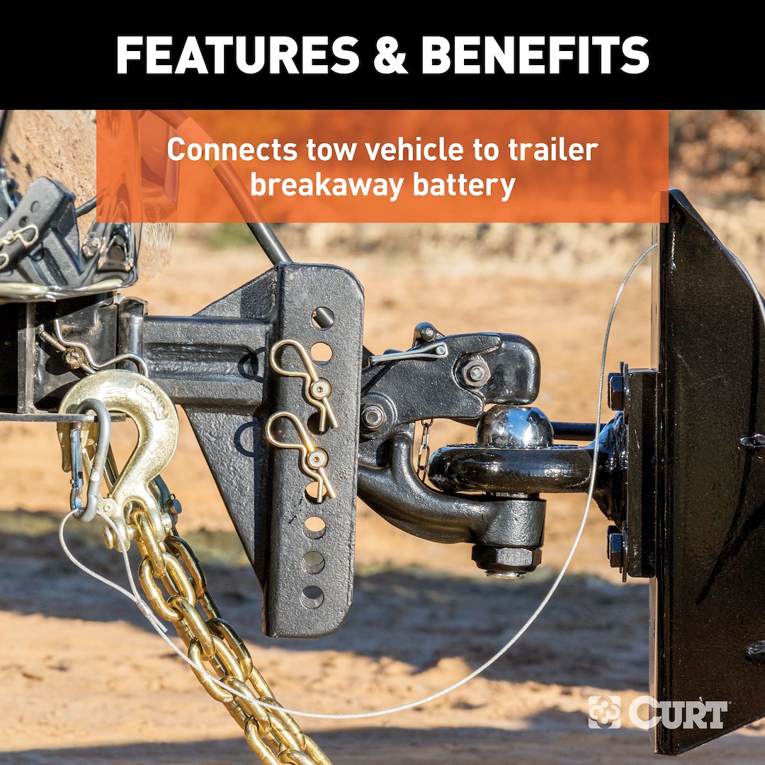 CURT Trailer Breakaway System Switch (52010) – Cable Length: 48 Inch