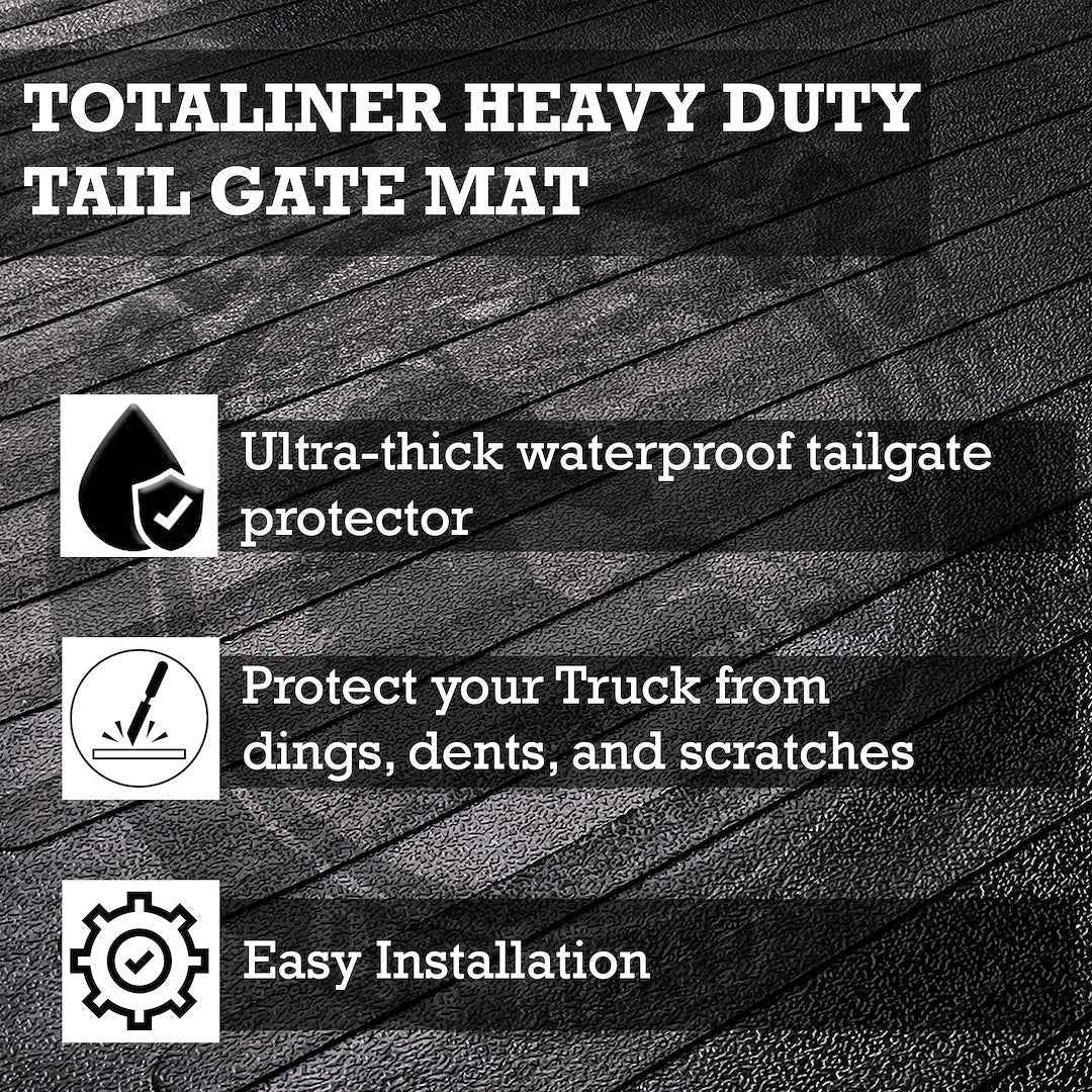 Black Horse TGMFO10A F-150 Black Rubber Tailgate Mat, 0.24-Inch