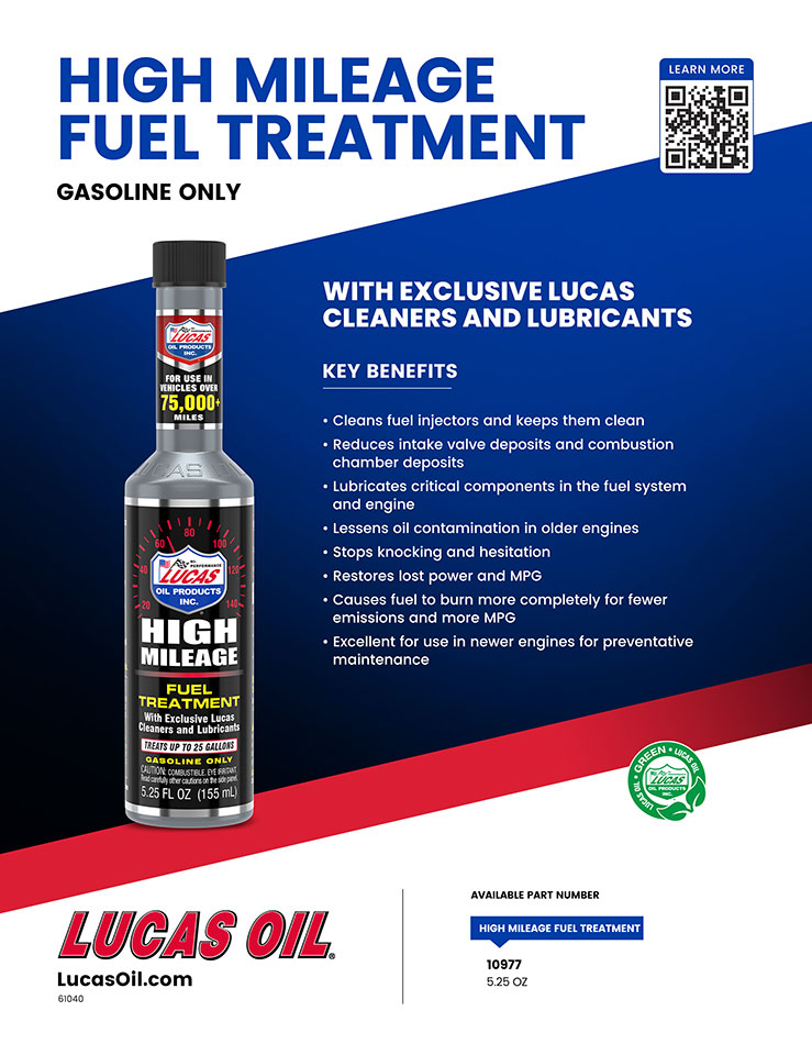 Lucas Oil 10977 High-Mileage Gasoline Additive