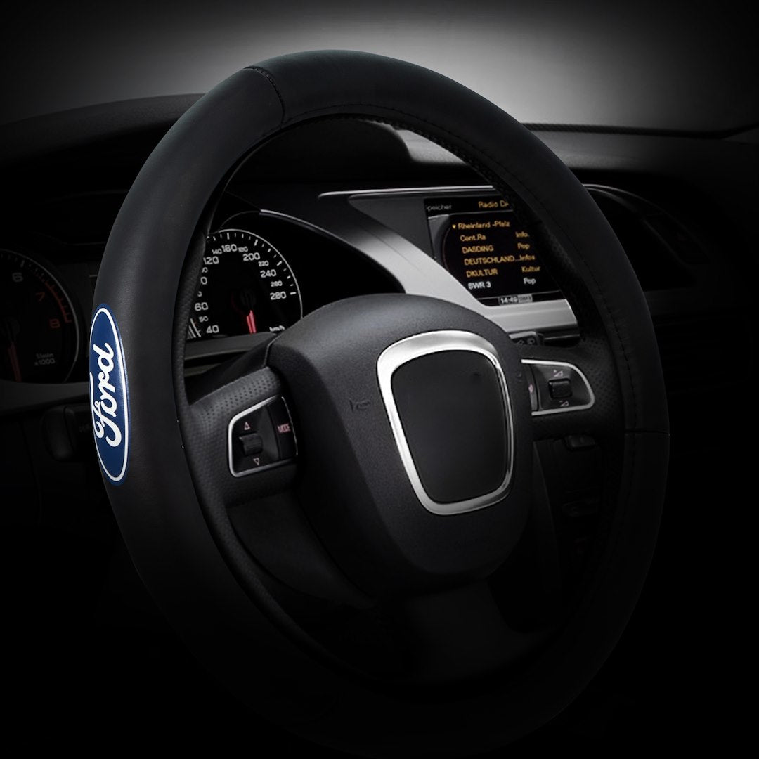 Plasticolor 006743R01 Ford Genuine Leather Series Steering Cover