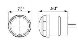 Optronics MCL10AKB Amber/Black 0.73-Inch Waterproof LED Clearance Lamp