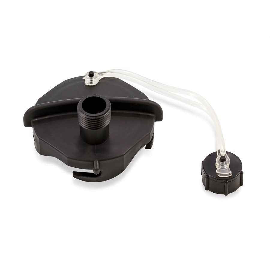 Camco Black 3-Inch Bayonet Sewer Cap with Hose Connection – 39463
