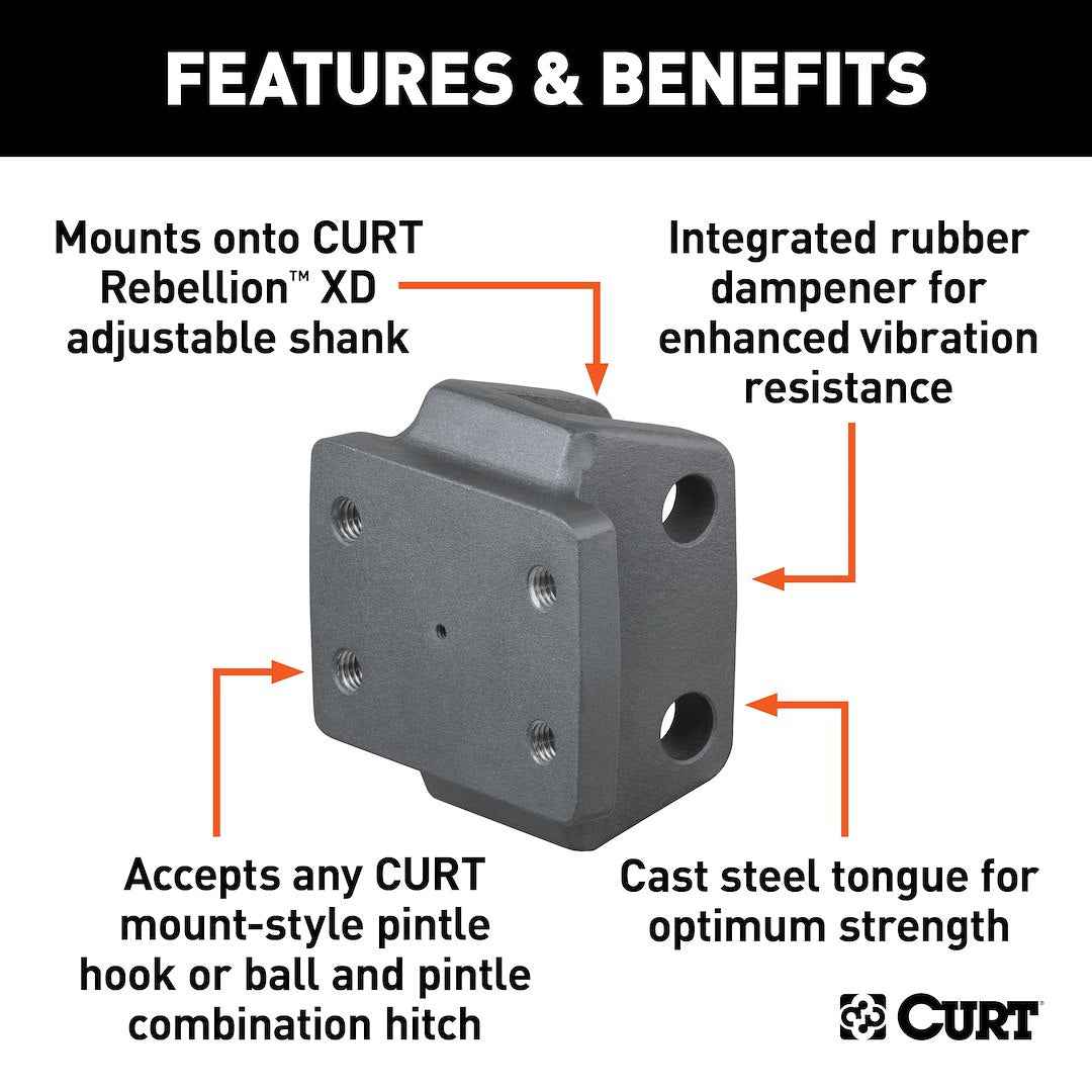 CURT Pintle Hook Mounting Plate - Square – 45950