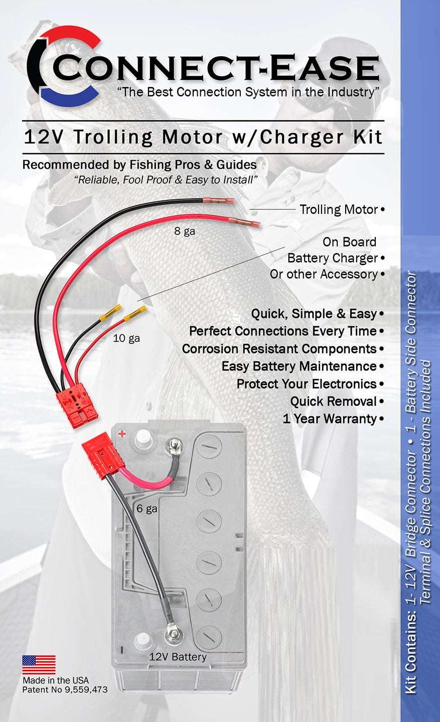 Connect-Ease RCE12VBCHK 12V Trolling Motor Quick-Release Wiring - image 3