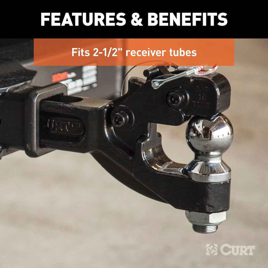 CURT Pintle Hook - 2-1/2 in Receiver, 20000 lb – 48012