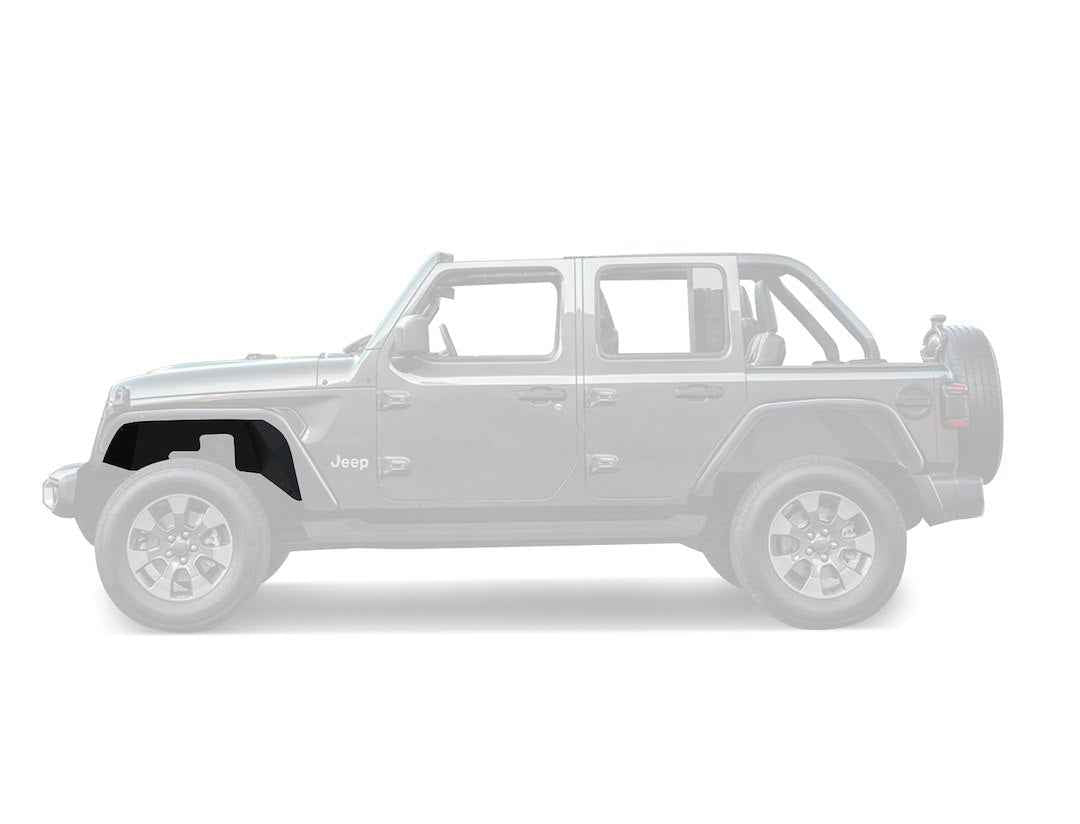 Black Horse TFFJL4F Rear Aluminum Fender Flares, Textured Black Pair - image 2