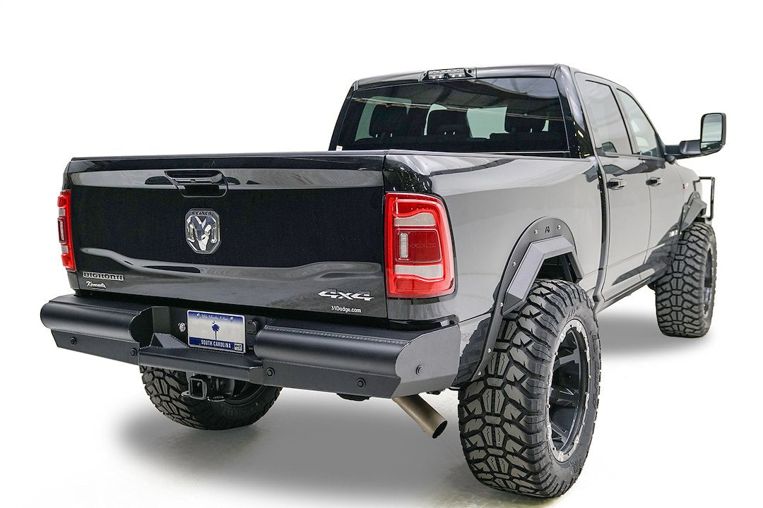 Fab Fours DR19-U4450-1 Rear Bumper, Black Steel Elite