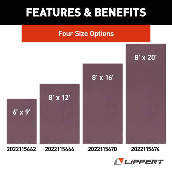 Lippert Patio Mat - 20 ft x 8 ft, Burgundy – 2022115674