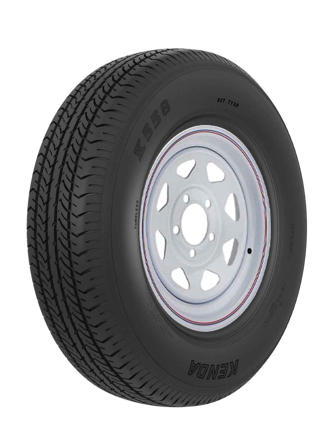 Americana 3S439 ST205/75D14 Bias Tire on White Spoke Wheel