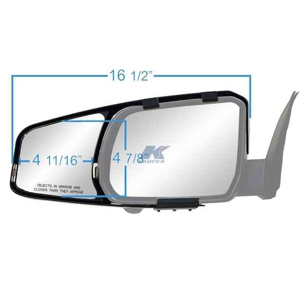 K-Source 81870 Textured Black Manual Tow Mirror Add-Ons, Pair