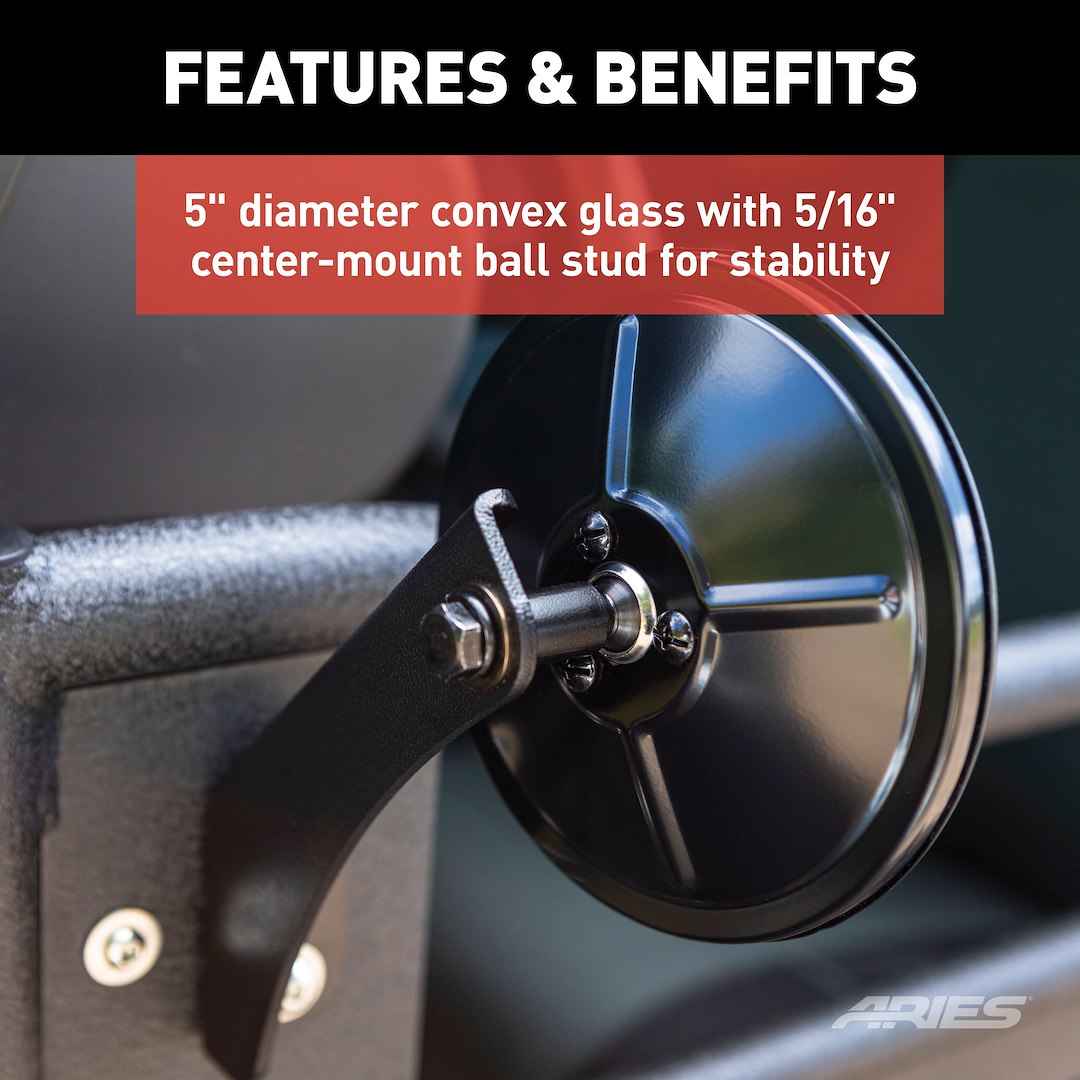 Aries 3500300 Black Manual Mirrors for Jeep Tube Doors