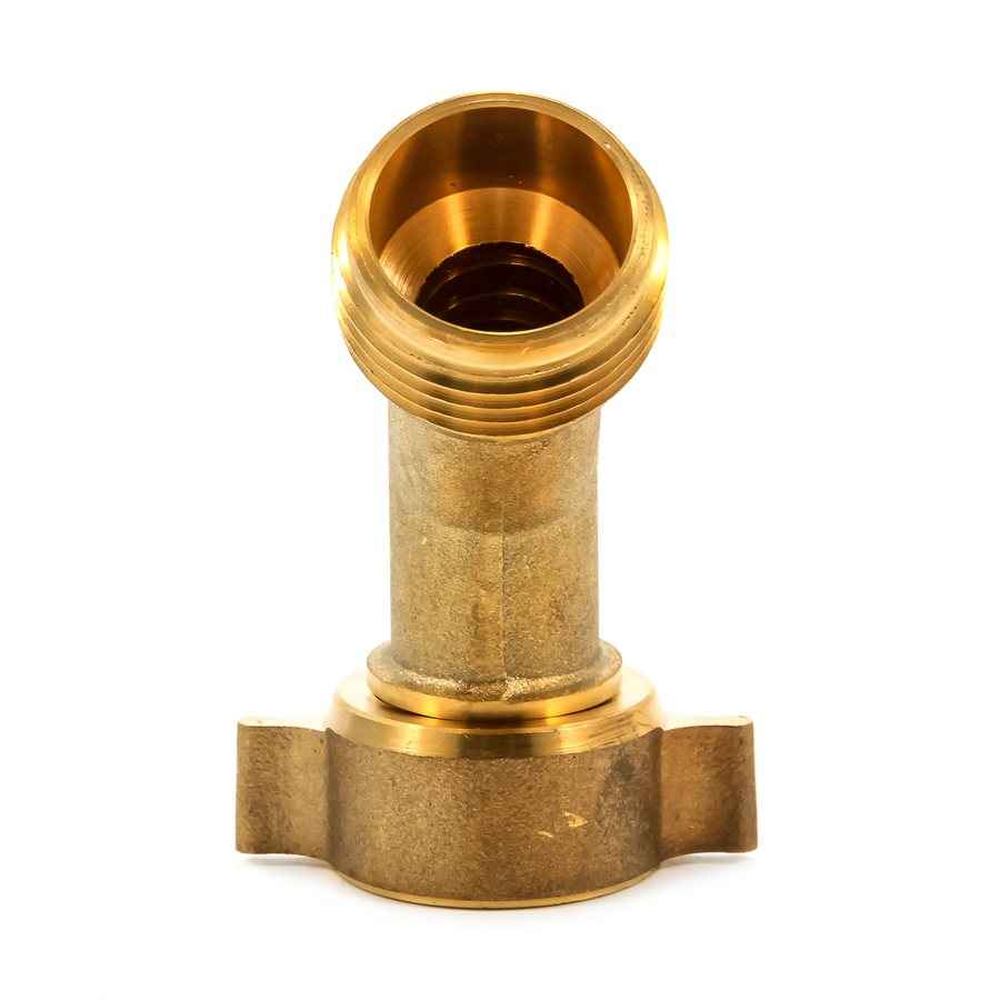 Camco 22605 45-Degree Forged Brass Hose Elbow with Grippers