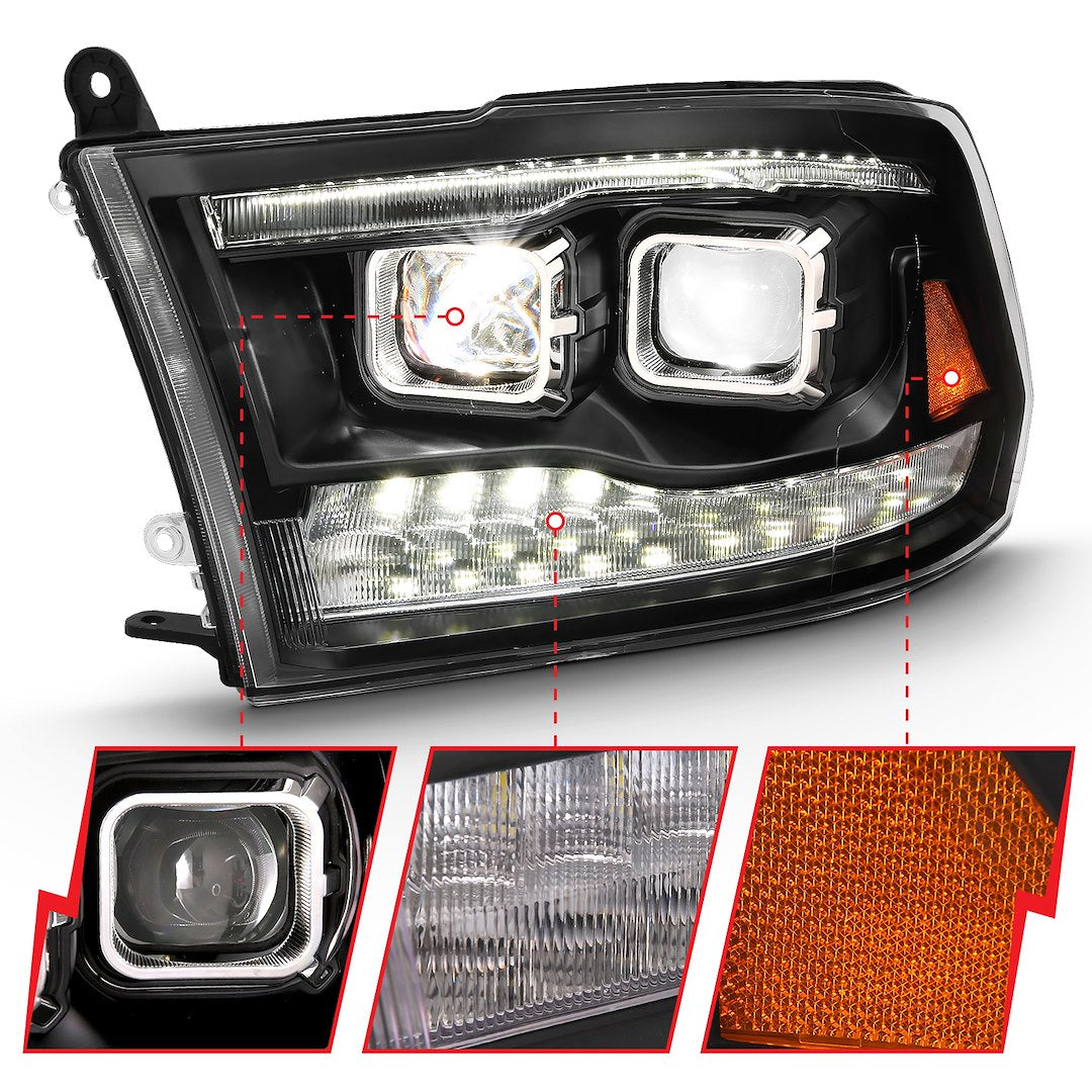 ANZO USA 111464 Ram LED Projector Headlight Pair, Black - image 2