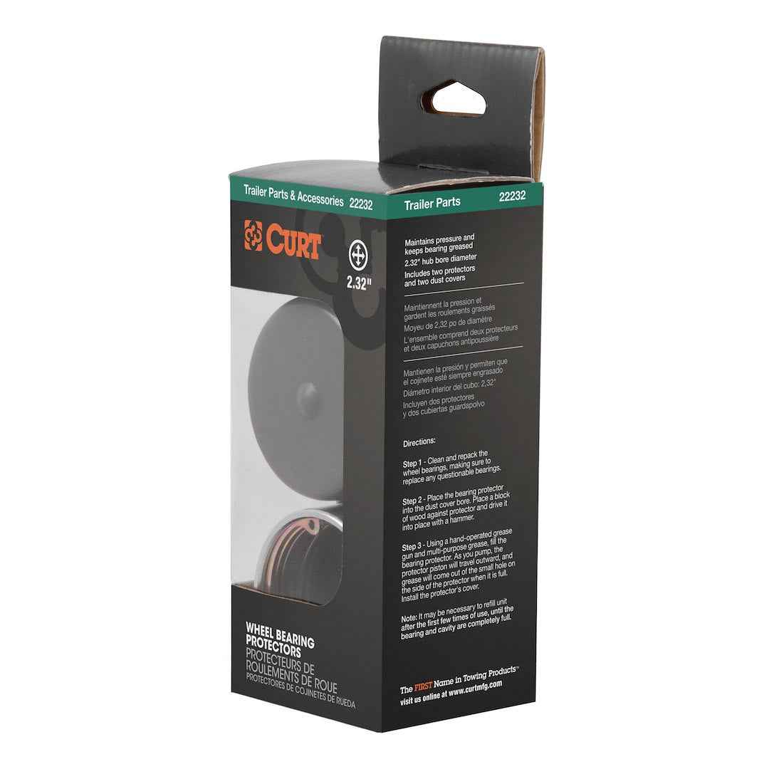 CURT 22232 2.32-Inch Trailer Hub Bearing Protectors