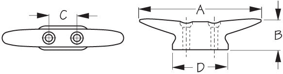 Sea Dog 042103 Closed-Base Rope Cleat