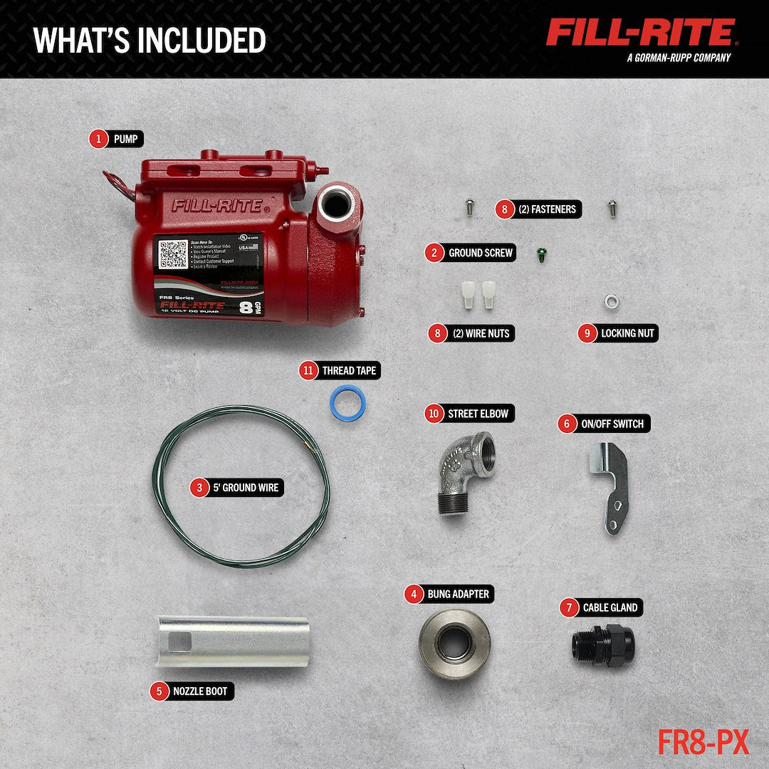 Fill-Rite Fr8-Px DC Liquid-Transfer Pump with Nozzle