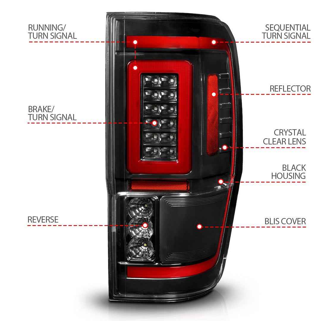 ANZO USA 311446 Ranger Clear LED Tail-Light Pair, Black