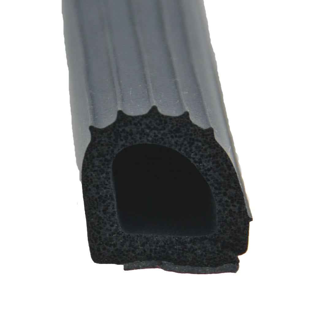 AP Products Ribbed Foam D Seal Door/Window Seal - 50 ft, Black – 018-206