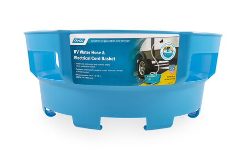 Camco 20166 Blue RV Hose/Cord Basket, Up to 75 Feet - image 1