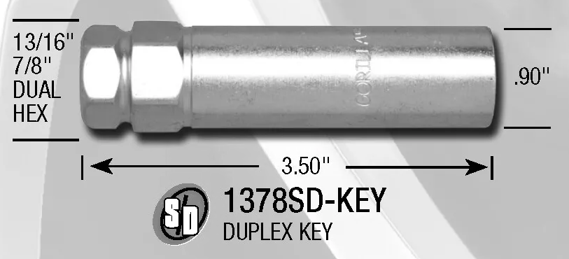 Gorilla 1378sd-Keyb Duplex Wheel-Lug Key