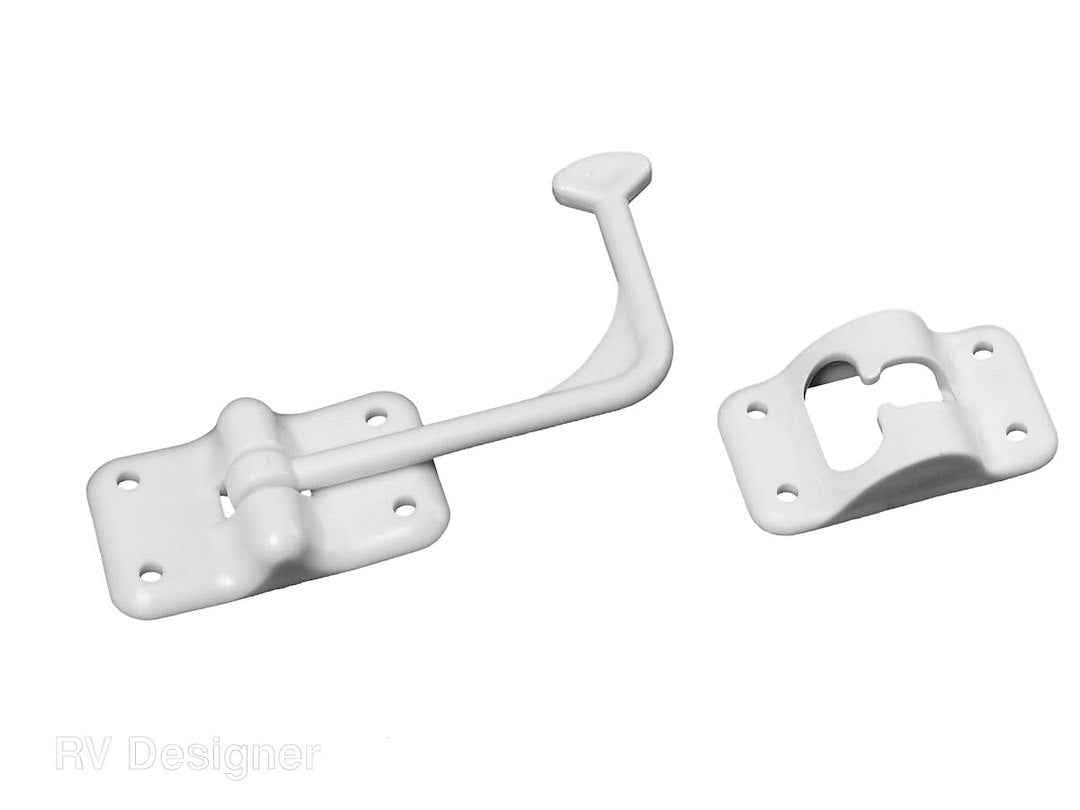 RV Designer E250 White 90° Entry-Door Hold-Open Catch
