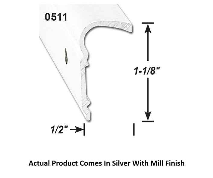 AP Products 021511038 Mill-Finish Aluminum Roof-Rim Molding, 8 ft