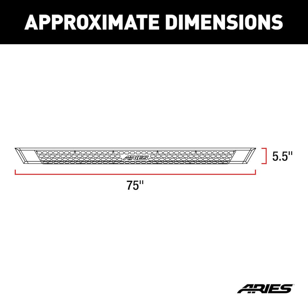 Aries 2055975 75-Inch AdvantEDGE Carbide Black Side Bar - image 2