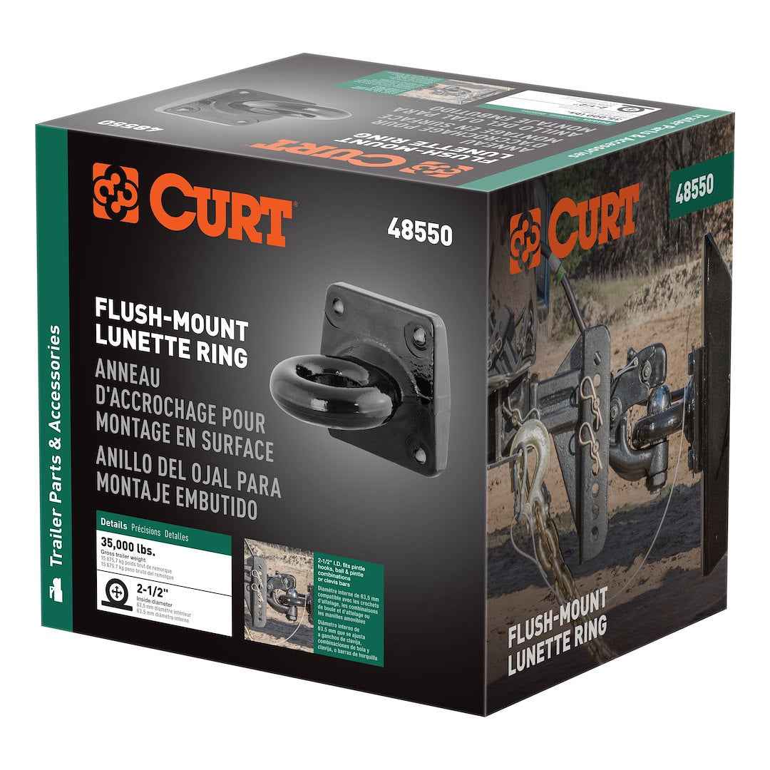 CURT 48550 35,000-lb Lunette Ring, 2-1/2-Inch ID