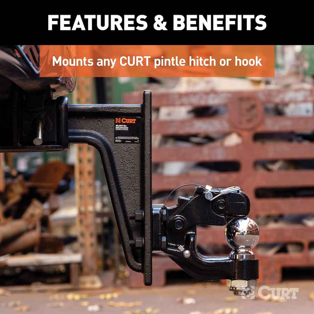 CURT Pintle Mount - 10-3/4 in Shank, 20000 lb – 48349