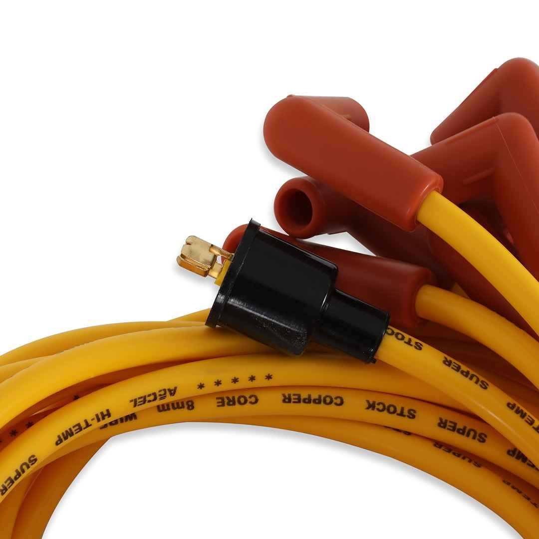 ACCEL Ignition 4039 Super Stock Yellow 8 mm Wire Kit, Male Ends