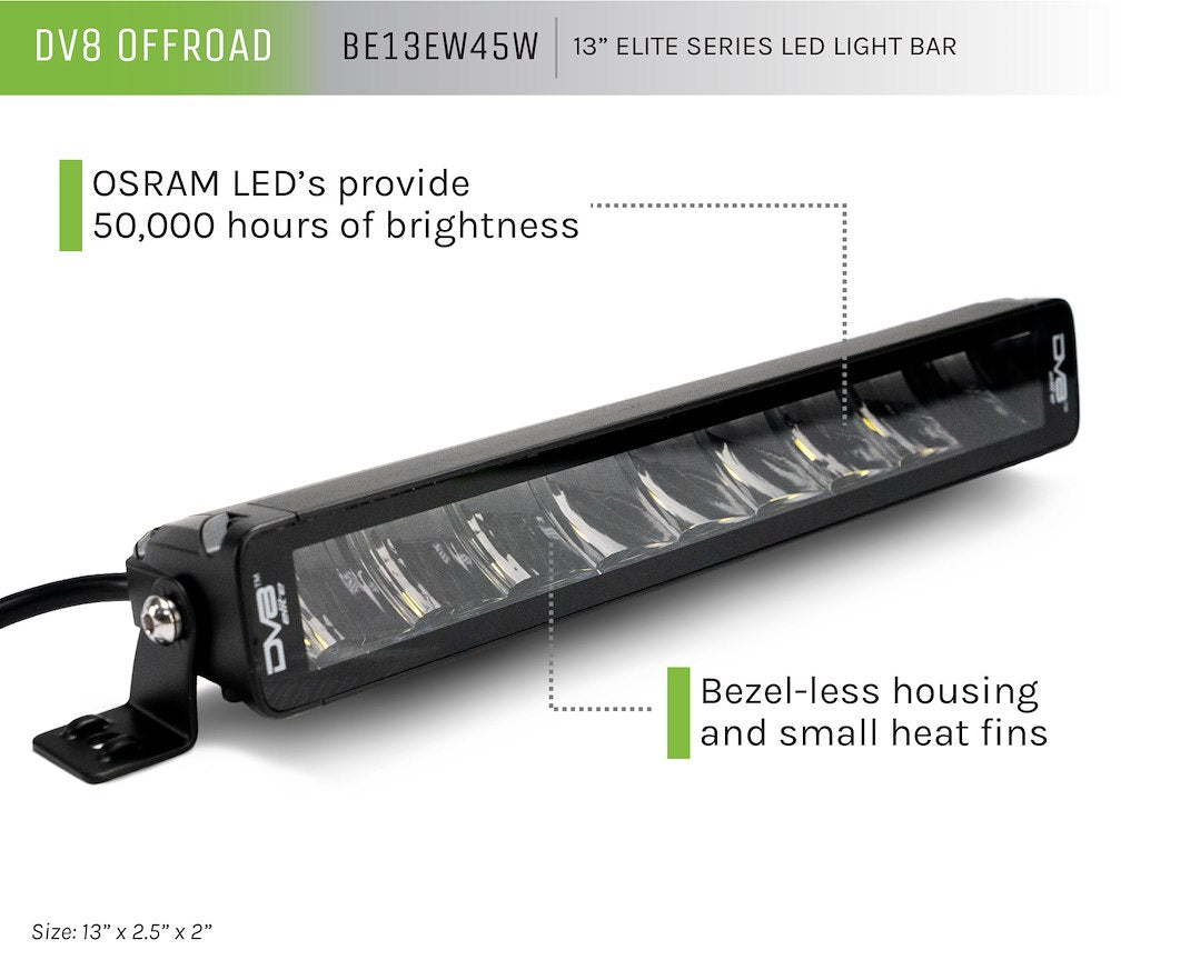DV8 Offroad BE13EW45W Single-Row LED Lighting Bar