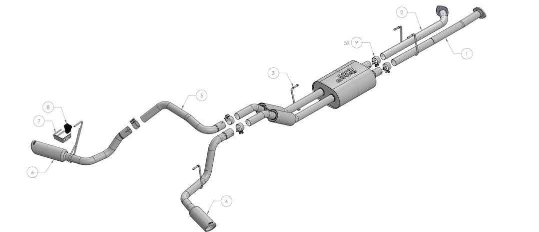 Borla 141024BC Tundra ATAK Cat-Back, Black-Chrome Tips
