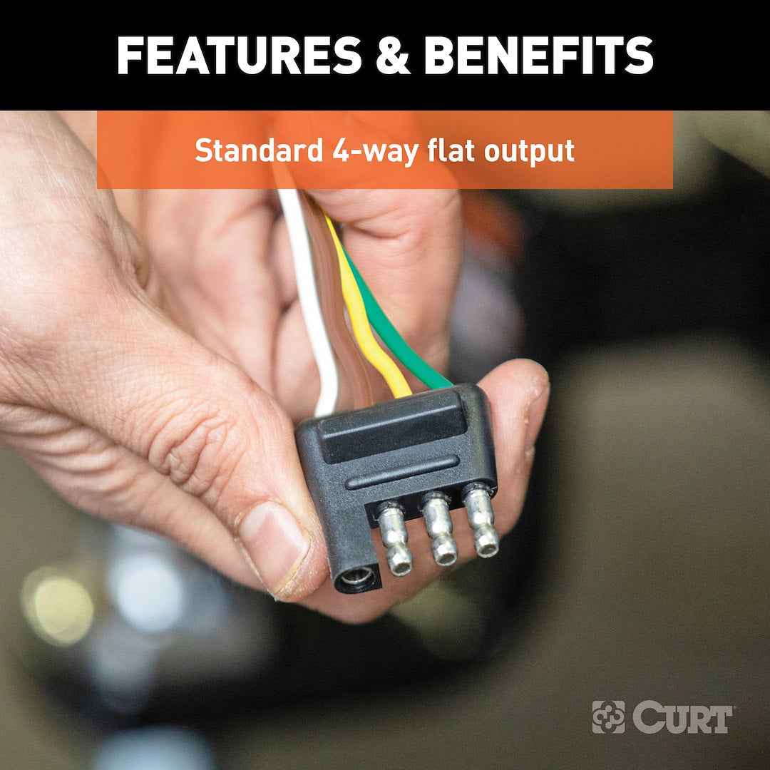 CURT 58031 12-Inch Color-Coded Trailer 4-Way Flat Plug