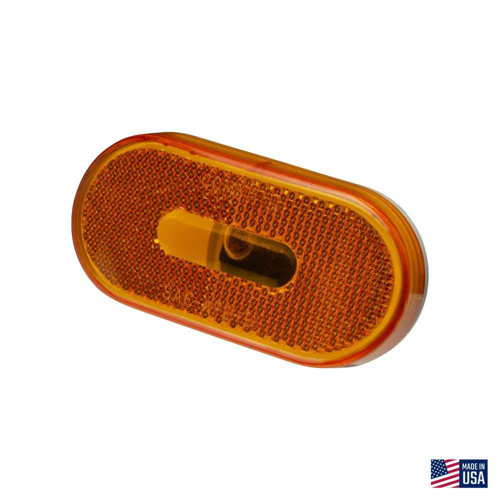 Creative Products Amber Oval Incandescent Clearance Light, Polar White Base – 00353P