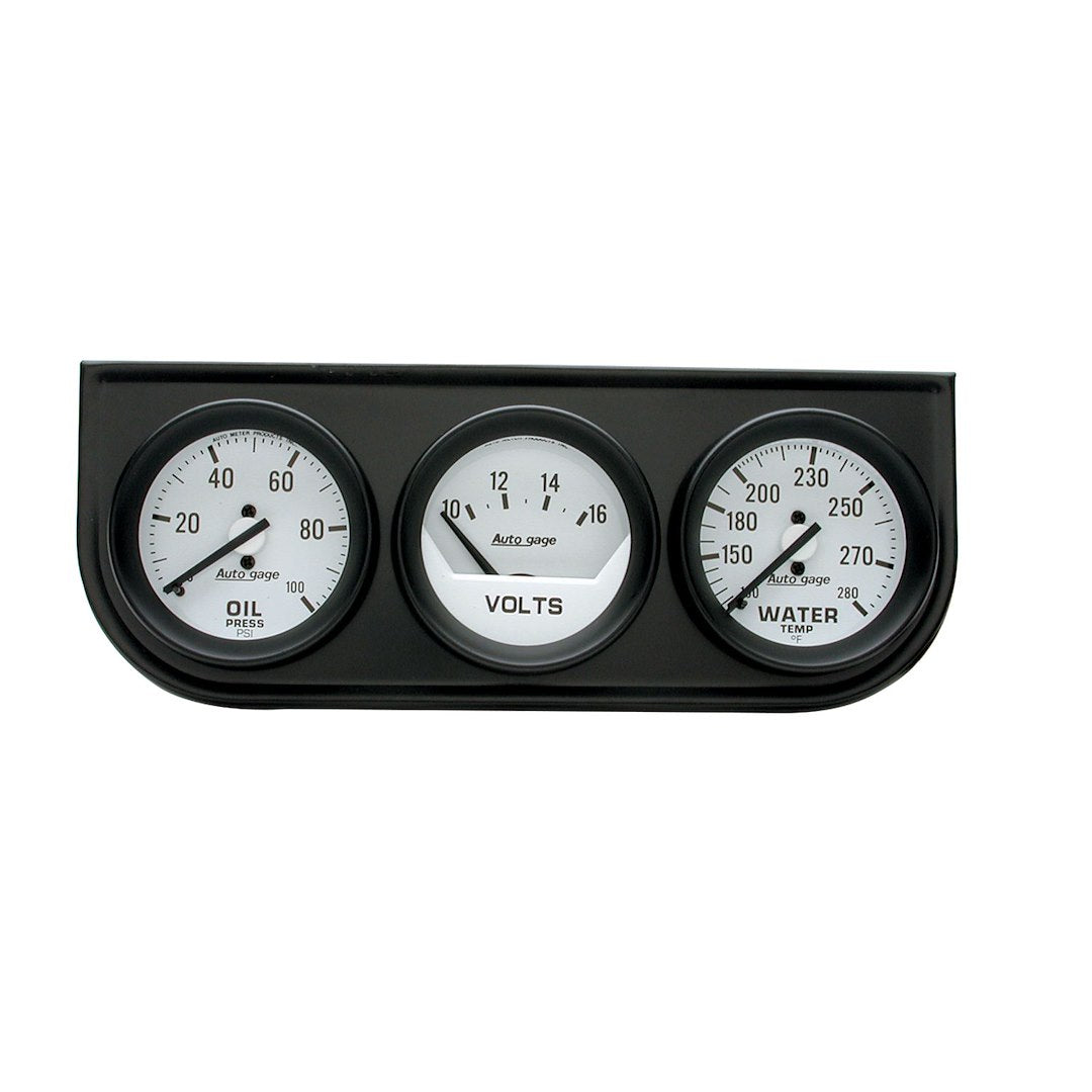 AutoMeter 2327 White Full-Sweep Oil/Volt/Temperature Gauges