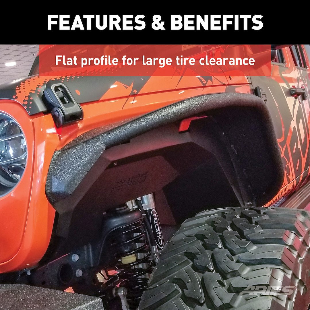 Aries 1500203 Jeep JL Front Aluminum Fender Flare Pair - image 4