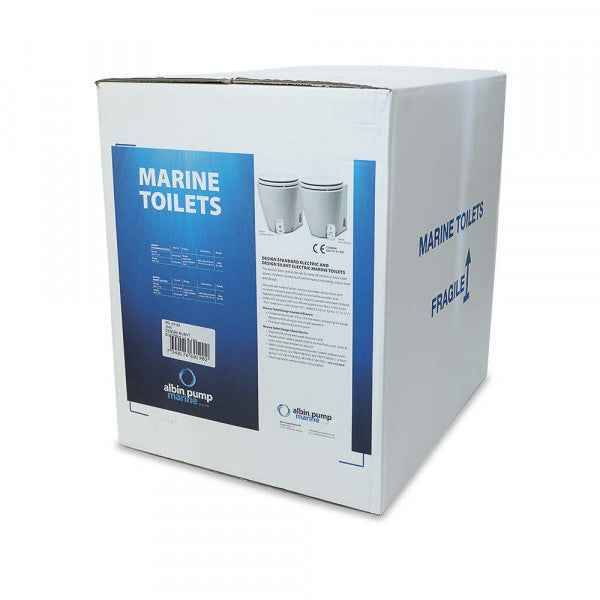 Albin 07-02-043 Standard Round-Seat Electric Marine Toilet, 12V