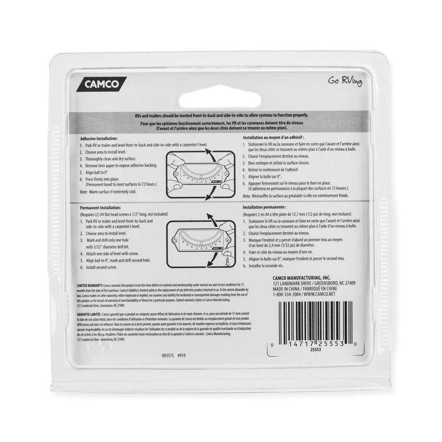 Camco 25553 1-1/2-Inch Graduated Curved-Ball Levels, Pair